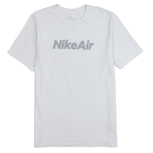 Nike Men's White 'Nike Air' Graphic Cotton Crew Neck T-Shirt M