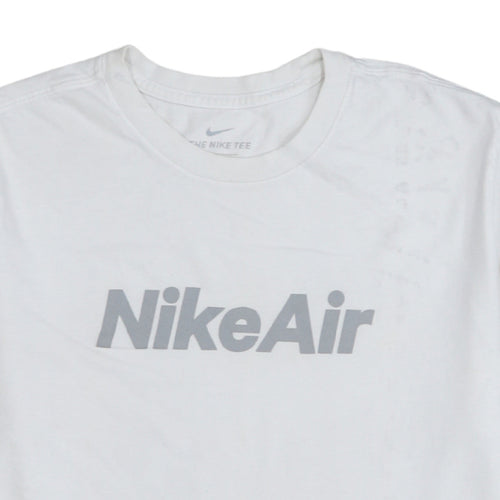 Nike Men's White 'Nike Air' Graphic Cotton Crew Neck T-Shirt M