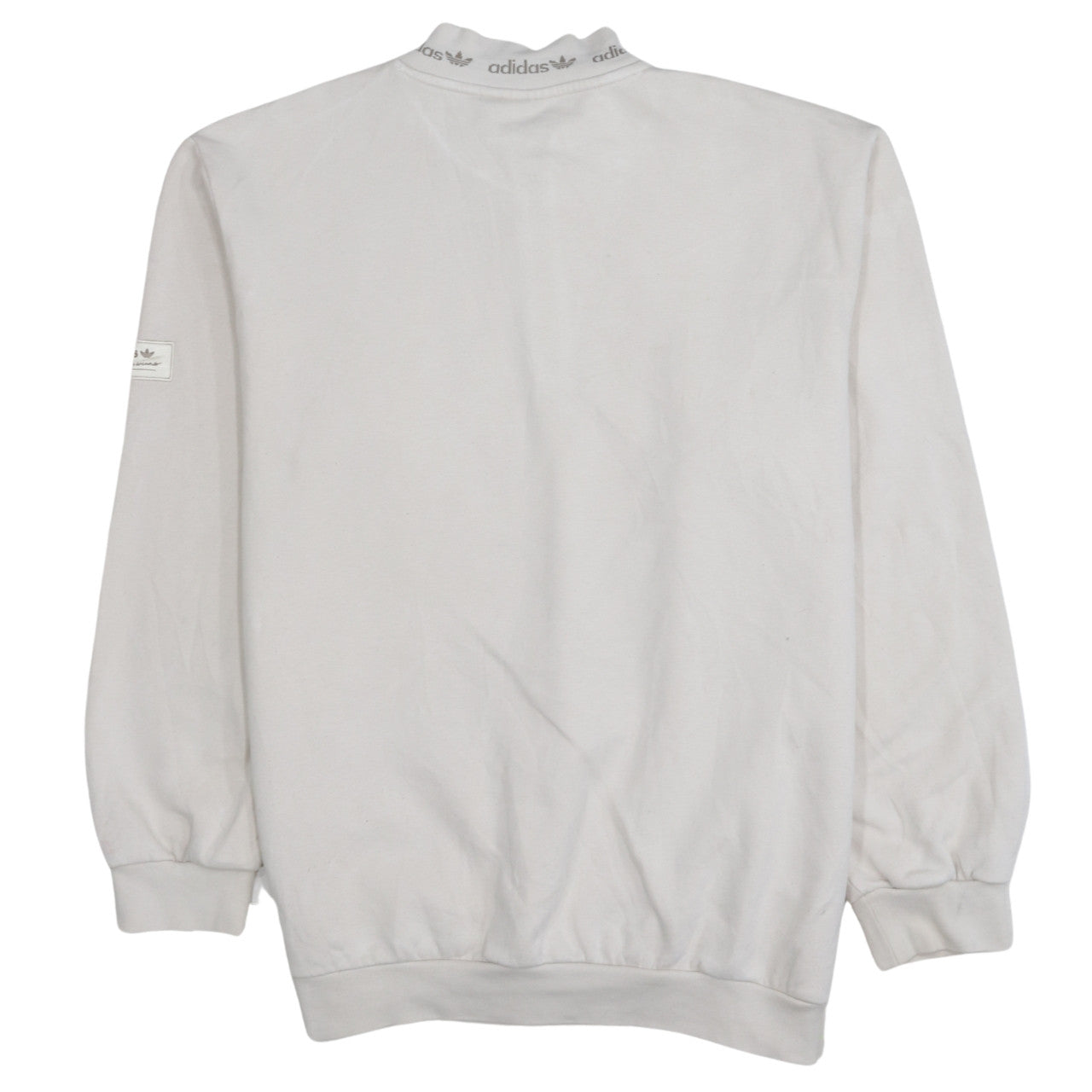 Adidas Men's Beige 1/4 Zip High Neck Sweatshirt Size M