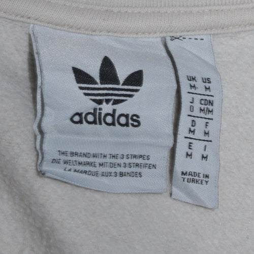 Adidas Men's Beige 1/4 Zip High Neck Sweatshirt Size M