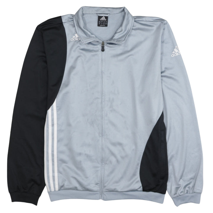 Adidas Men's Grey Full Zip Track Sweatshirt L Sports Logo