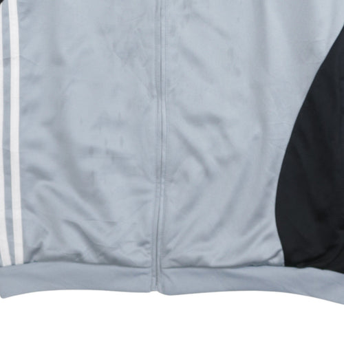 Adidas Men's Grey Full Zip Track Sweatshirt L Sports Logo