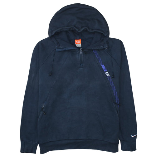 Nike Men's Blue 1/2 Zip Fleece Hoodie L Regular Fit Sportswear