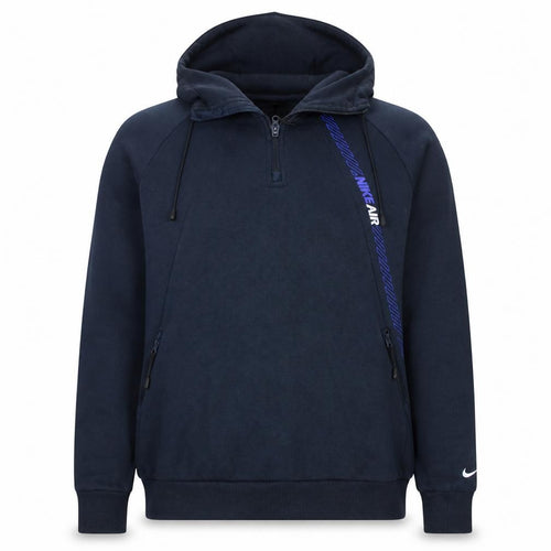 Nike Men's Blue 1/2 Zip Fleece Hoodie L Regular Fit Sportswear