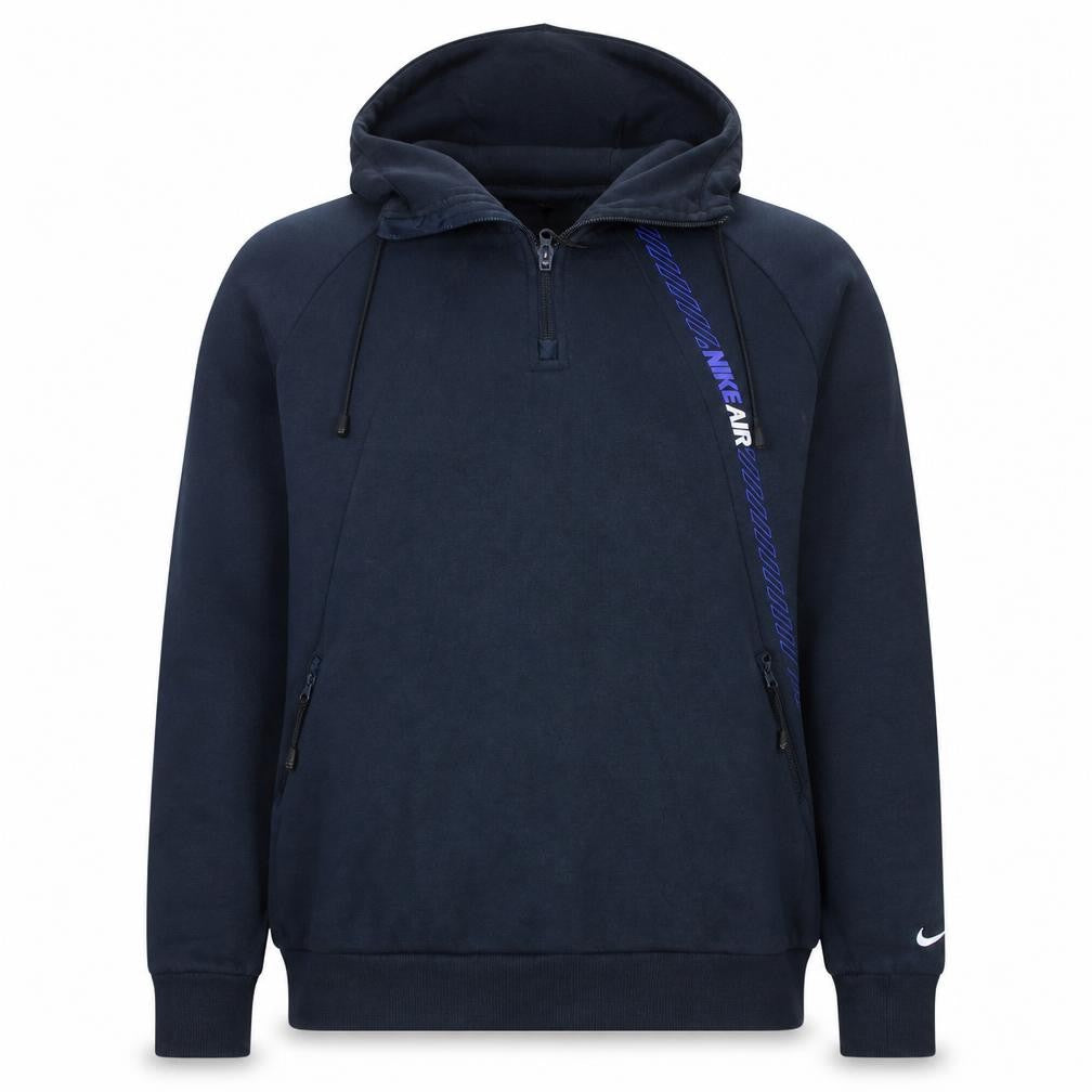 Nike Men's Blue 1/2 Zip Fleece Hoodie L Regular Fit Sportswear