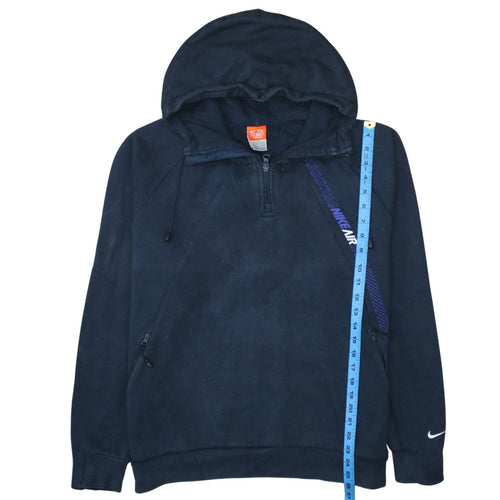 Nike Men's Blue 1/2 Zip Fleece Hoodie L Regular Fit Sportswear
