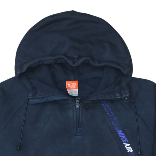 Nike Men's Blue 1/2 Zip Fleece Hoodie L Regular Fit Sportswear