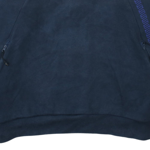 Nike Men's Blue 1/2 Zip Fleece Hoodie L Regular Fit Sportswear