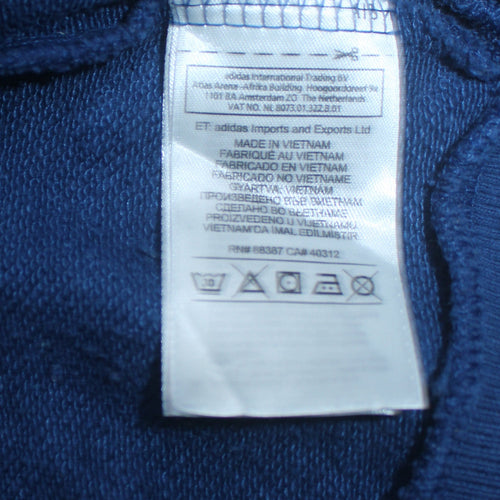 Adidas Women Blue Full Zip Hoodie Sweatshirt Size 8 Retro Logo
