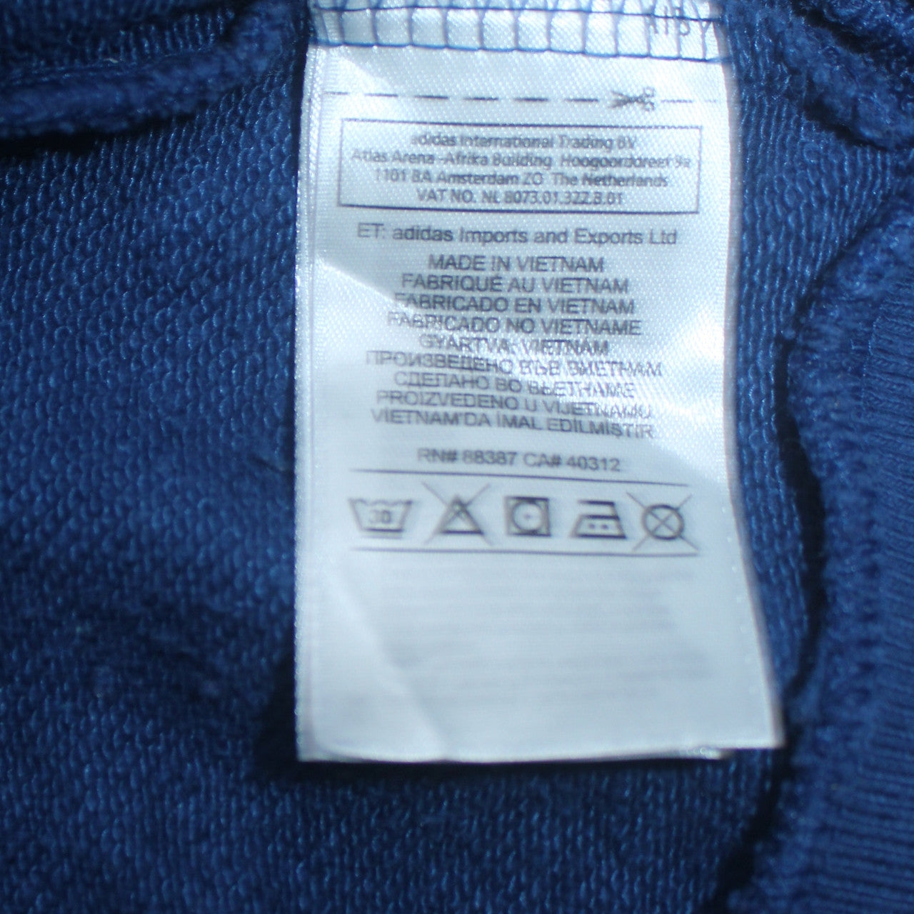 Adidas Women Blue Full Zip Hoodie Sweatshirt Size 8 Retro Logo