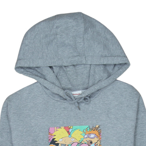 Primark Women’s Grey Nickelodeon Cartoon Print Pullover Hoodie L