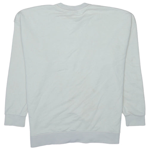 Adidas Womens White Crew Neck Pullover Sweatshirt L Logo Athletic League