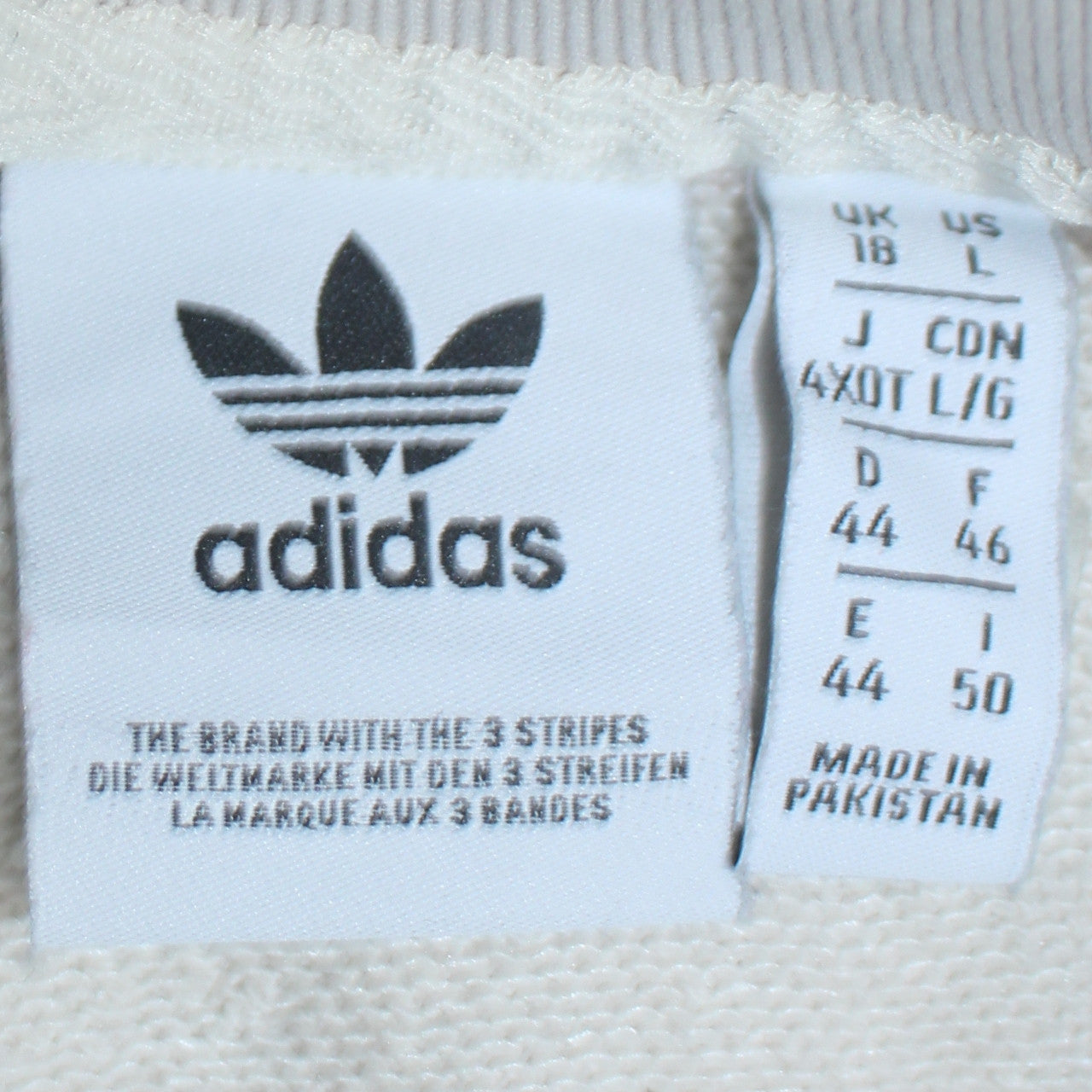 Adidas Womens White Crew Neck Pullover Sweatshirt L Logo Athletic League