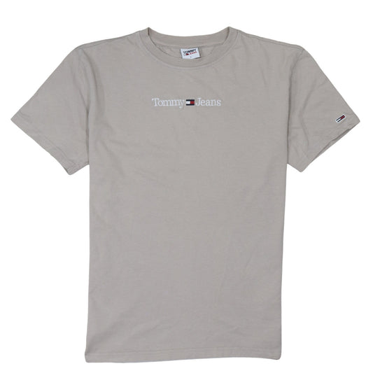Tommy Jeans Men's Beige Cotton Logo T-Shirt Size S