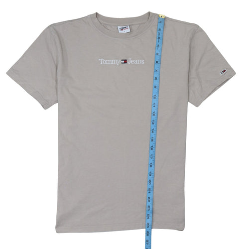 Tommy Jeans Men's Beige Cotton Logo T-Shirt Size S