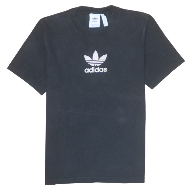 Adidas Mens Black Crew Neck Short Sleeve T-Shirt Size S Classic Logo Style