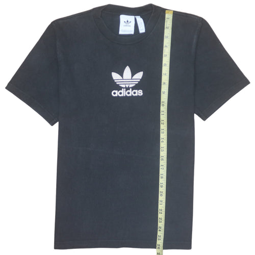 Adidas Mens Black Crew Neck Short Sleeve T-Shirt Size S Classic Logo Style