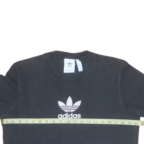 Adidas Mens Black Crew Neck Short Sleeve T-Shirt Size S Classic Logo Style
