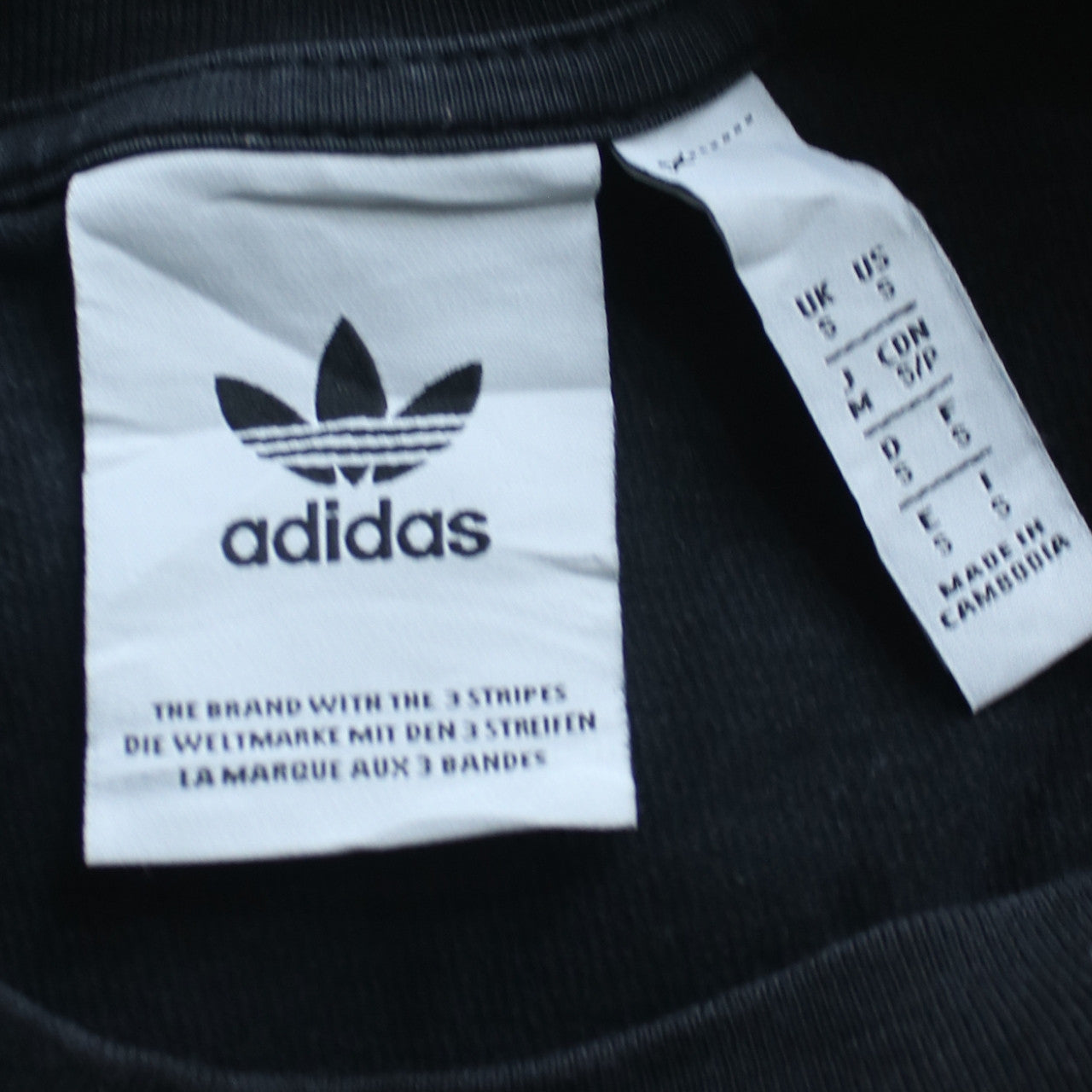 Adidas Mens Black Crew Neck Short Sleeve T-Shirt Size S Classic Logo Style