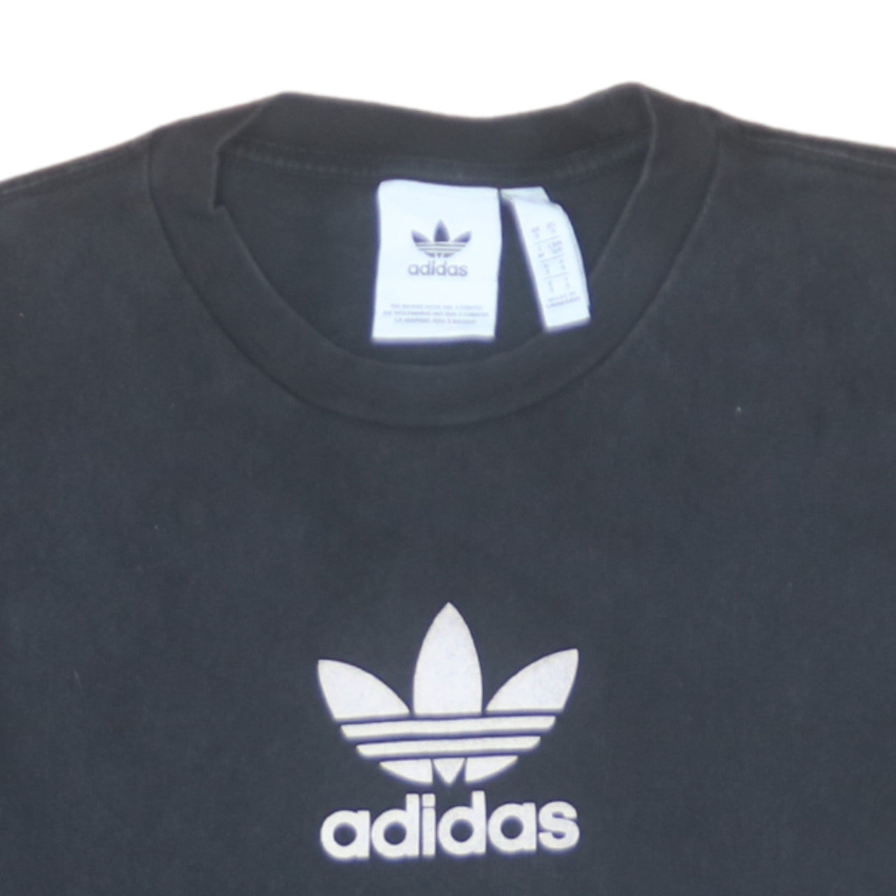 Adidas Mens Black Crew Neck Short Sleeve T-Shirt Size S Classic Logo Style