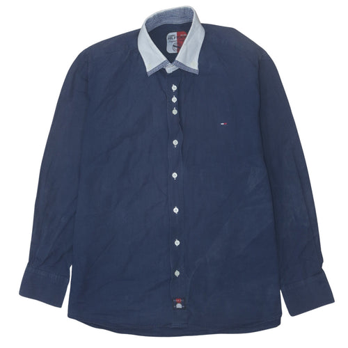 Tommy Hilfiger Men's Blue Long Sleeve Button-Up Shirt L