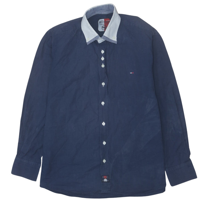 Tommy Hilfiger Men's Blue Long Sleeve Button-Up Shirt L