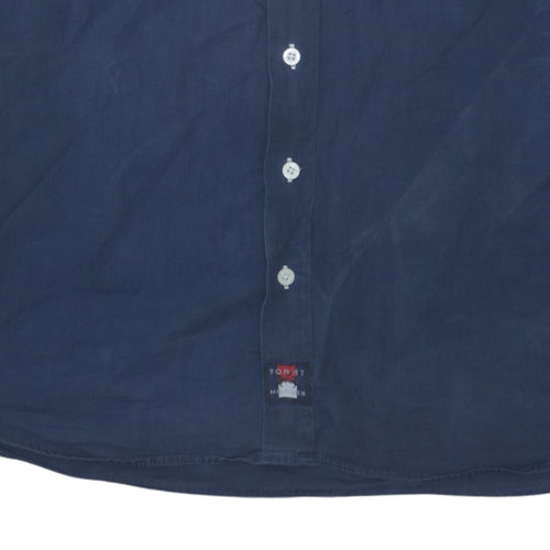 Tommy Hilfiger Men's Blue Long Sleeve Button-Up Shirt L