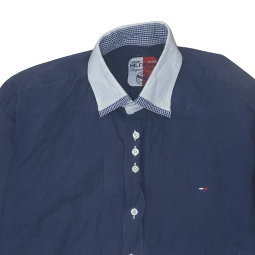 Tommy Hilfiger Men's Blue Long Sleeve Button-Up Shirt L