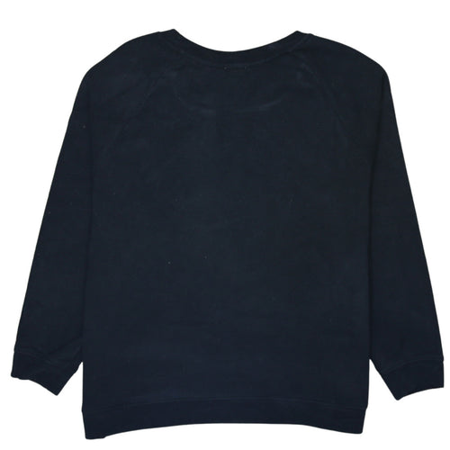 Levi's Women Black Pullover Sweatshirt 2XS Floral Embroidered Logo Cotton