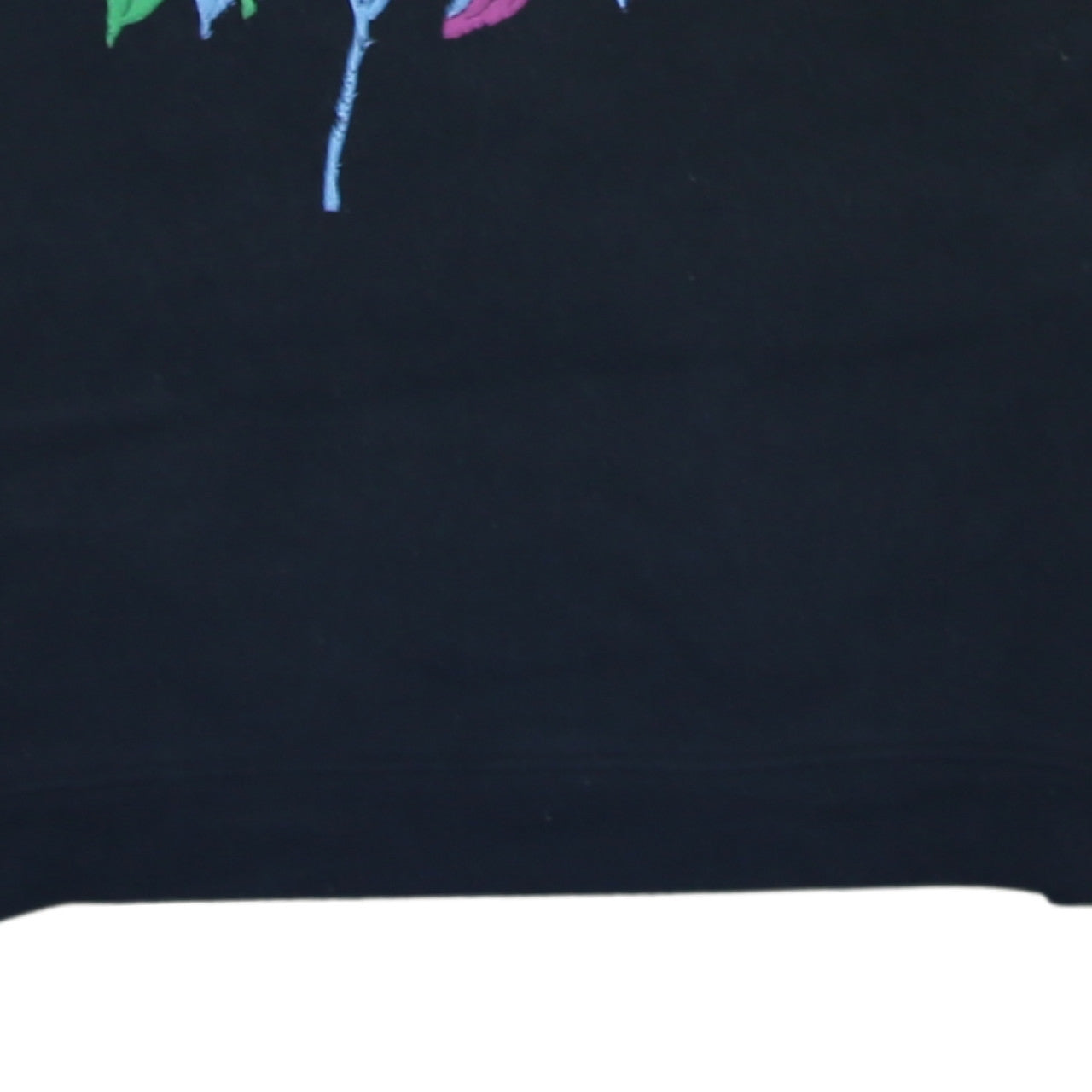 Levi's Women Black Pullover Sweatshirt 2XS Floral Embroidered Logo Cotton