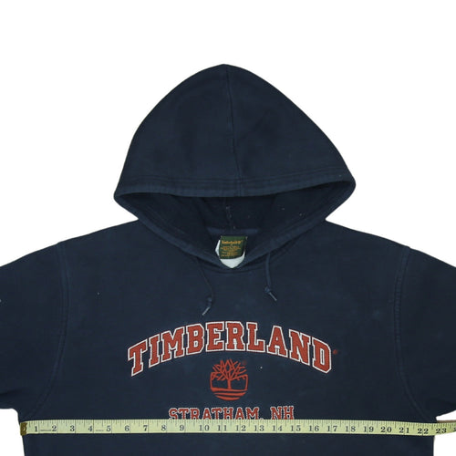 Timberland Women's Navy Pullover Hoodie Size S Cotton Blend Graphic Logo