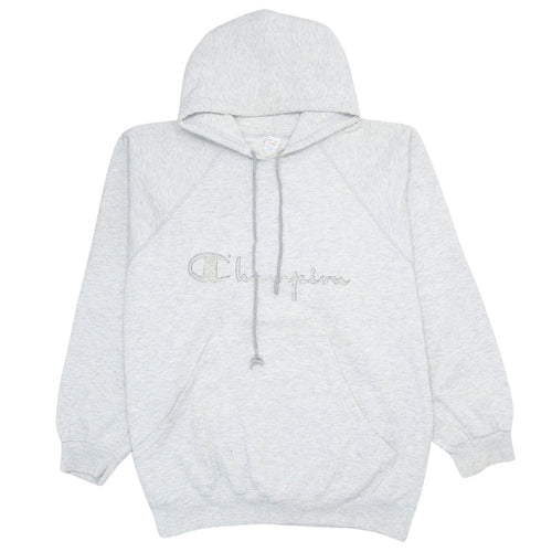 Champion Men's Grey XL Pullover Hoodie with Logo and Pocket
