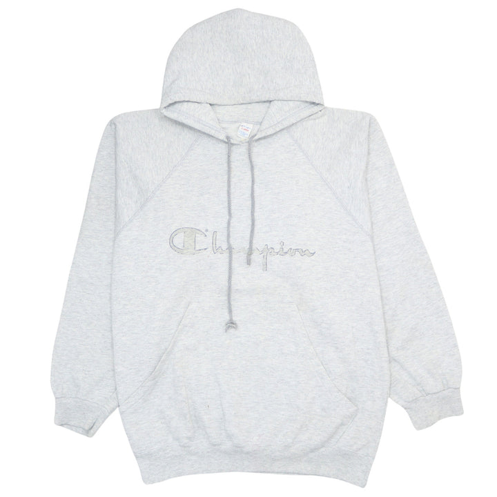 Champion Men's Grey XL Pullover Hoodie with Logo and Pocket