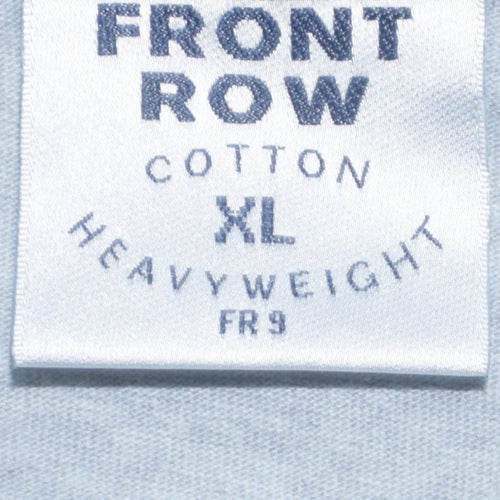 Front Row Mens Blue & Grey Striped Heavyweight Cotton Rugby Polo Shirt XL
