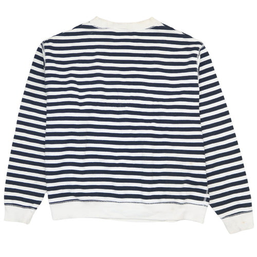 Nike Women’s Navy White Striped Logo Pullover Sweatshirt Small
