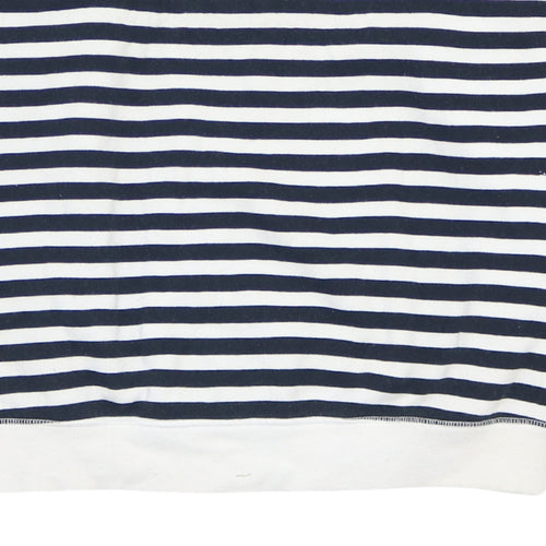 Nike Women’s Navy White Striped Logo Pullover Sweatshirt Small