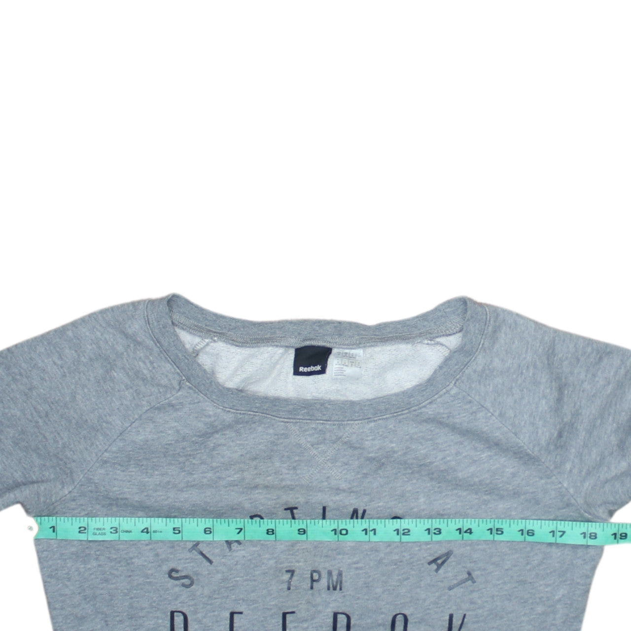 Reebok Womens Grey Cotton Blend Crew Neck Pullover Sweatshirt M