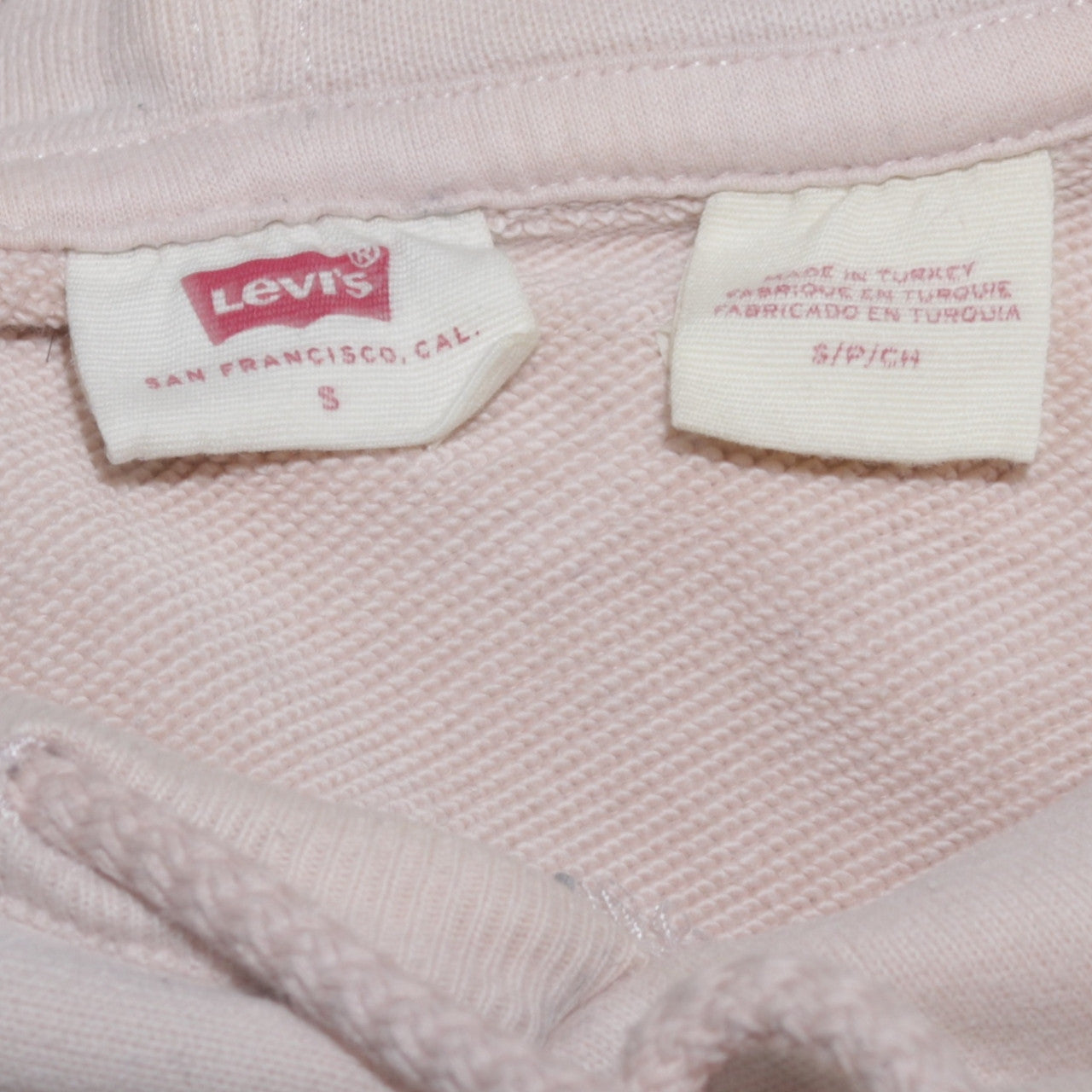 Levi's Women Pink Small Pullover Hoodie 100% Cotton Casual
