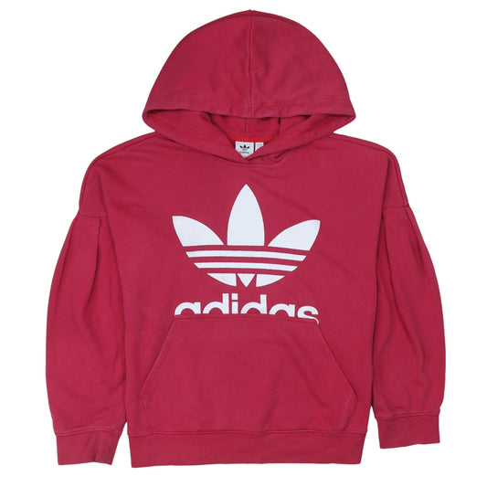 Adidas Womens Pink Hoodie XS Pullover Logo Hooded Sweatshirt