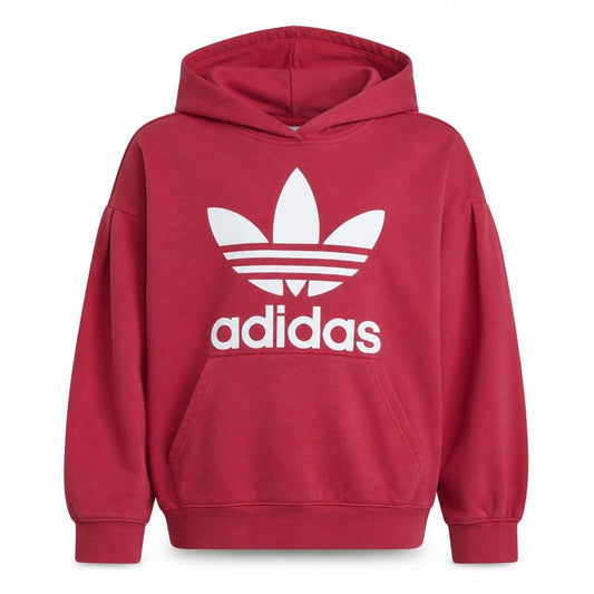 Front view of Adidas women’s pink hoodie xs pullover logo hooded sweatshirt