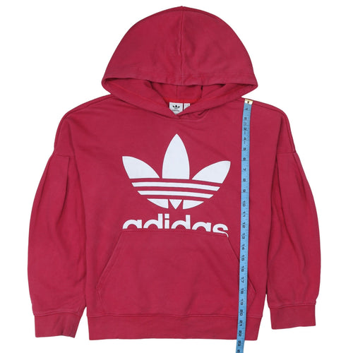 Adidas Womens Pink Hoodie XS Pullover Logo Hooded Sweatshirt
