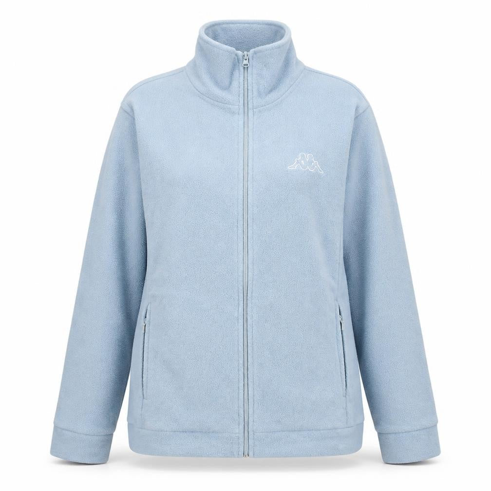Front view of Kappa Women Blue Fleece Full Zip Jacket, size L