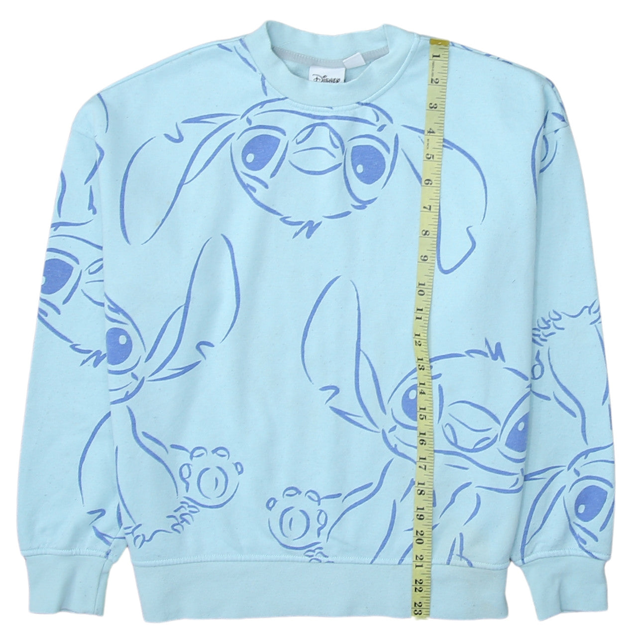 Disney Women XS Blue Stitch Crew Neck Pullover Sweatshirt