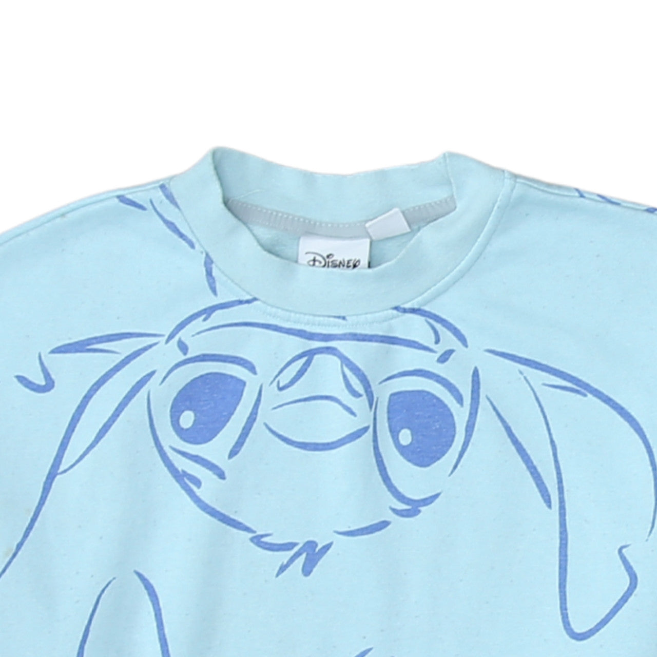 Disney Women XS Blue Stitch Crew Neck Pullover Sweatshirt