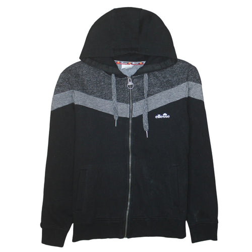 Ellesse Womens Black Full Zip Hoodie Medium Cotton Blend Sportswear