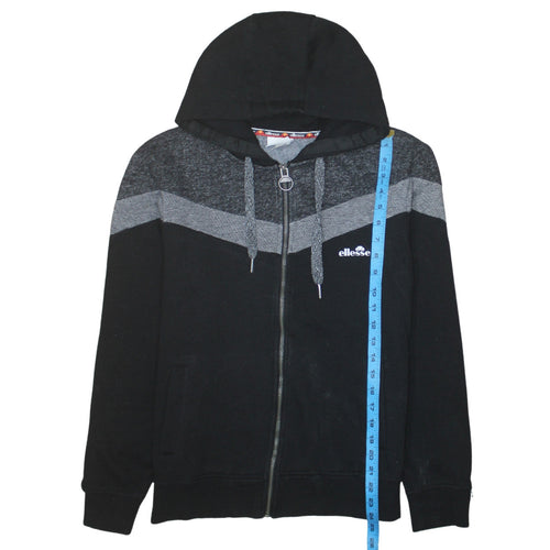 Ellesse Womens Black Full Zip Hoodie Medium Cotton Blend Sportswear