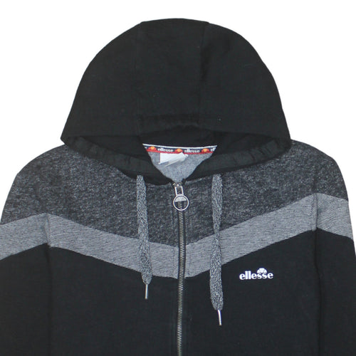 Ellesse Womens Black Full Zip Hoodie Medium Cotton Blend Sportswear