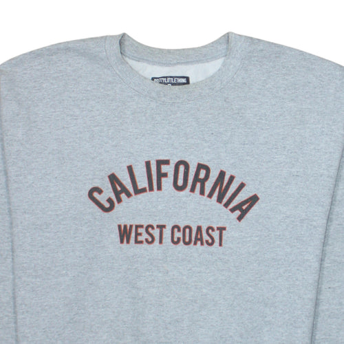 PrettyLittleThing Unisex Grey California Crew Neck Sweatshirt S