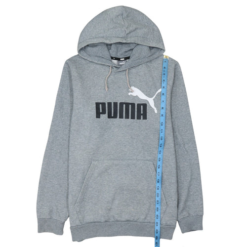 Puma Men's Grey Pullover Hoodie Small Logo Sportswear