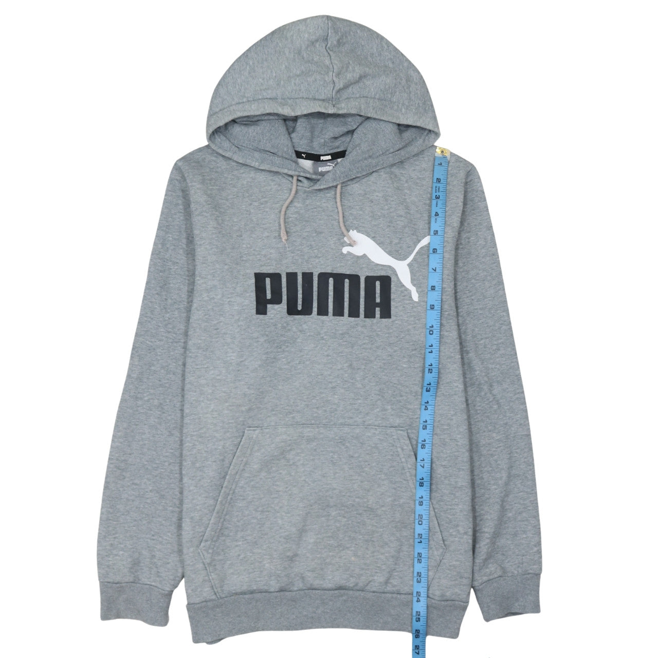 Puma Men's Grey Pullover Hoodie Small Logo Sportswear